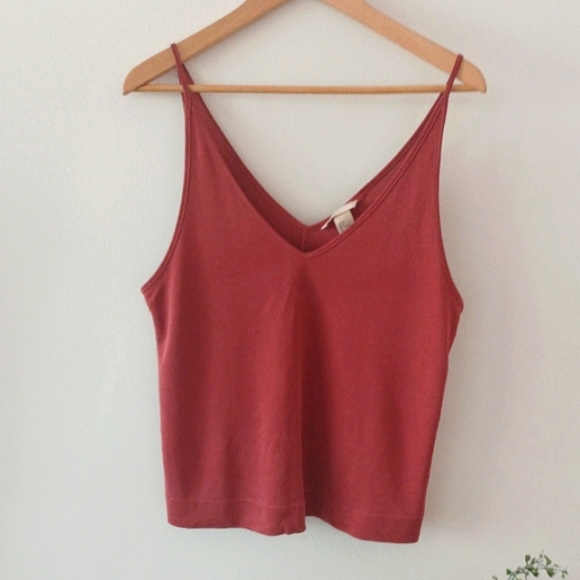 H&M Tops - ⚡SALE⚡H&M Brick Pink V-neck Tank Top